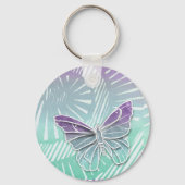 Pretty Pastel Watercolor Butterfly Personalised キーホルダー (裏面)