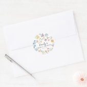 Pretty Pastel Wildflower Bridal Shower ラウンドシール (封筒)