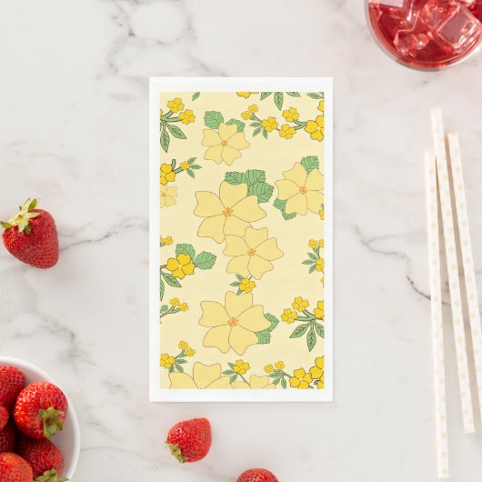 Pretty Pastel Yellow Floral Pattern, (インサイチュ)