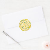 Pretty Pastel Yellow Floral Pattern, ラウンドシール (封筒)