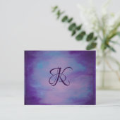 Pretty Pastels | かわいいピンクの雲 紫 青い空 ポストカード (スタンド正面)