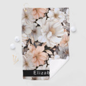 Pretty Peach and White Peony Personalized ゴルフタオル (インサイチュ)