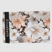 Pretty Peach and White Peony Personalized ゴルフタオル (横)