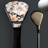 Pretty Peach and White Peony Personalized ゴルフヘッドカバー