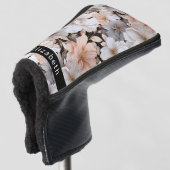 Pretty Peach and White Peony Personalized ゴルフヘッドカバー (3/4 正面)