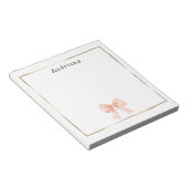 Pretty Peach Bow Personalized  ノートパッド (アングル)