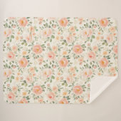 Pretty Peach Flowers   シェルパブランケット (正面(横))