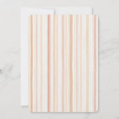 Pretty Peach Orchid Flowers Stripes Bridal Shower 招待状 (裏面)