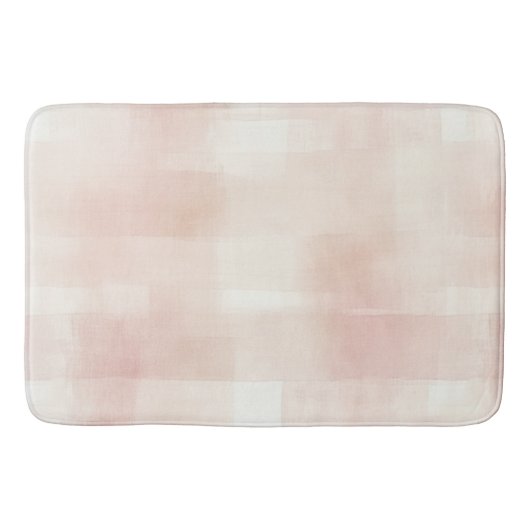 Pretty Peach Pink Cream Plaid バスマット (正面)