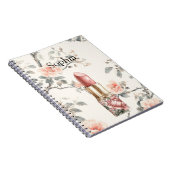 Pretty Peach Roses Floral Lipstick ノートブック (右側)