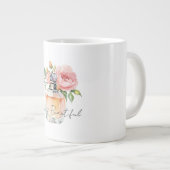 Pretty Peach Roses Perfume Bottle ジャンボコーヒーマグカップ (正面右)