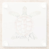 Pretty Peach Sea Turtle Dream ガラスコースター (裏面)