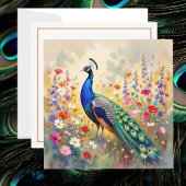 Pretty Peacock in Floral Meadow カード
