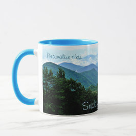 Pretty Personalized Smoky Mountains Blue Green Mug マグカップ