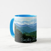 Pretty Personalized Smoky Mountains Blue Green Mug マグカップ (正面左)