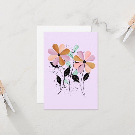 Pretty Petals カード (正面/裏面インサイチュ)