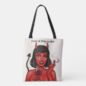 Pretty & Petty as Hell Devil Girl Tote Bag | Gothi トートバッグ (裏面)