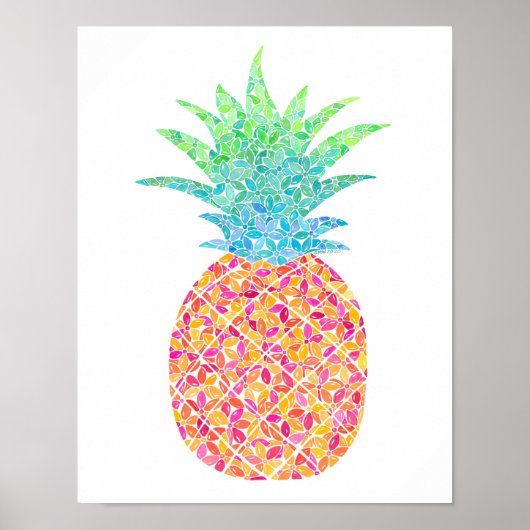 Pretty Pineapple Print ポスター (正面)