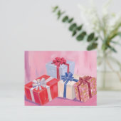 Pretty Pink プレゼント | クリスマス ギフト 水彩画 (スタンド正面)