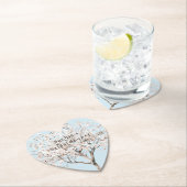 Pretty Pink 花の木のブライズシャワー ペーパーコースター (インサイチュ)