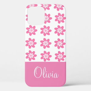 Pretty Pink 花柄 オーダーメイド iPhone ケース