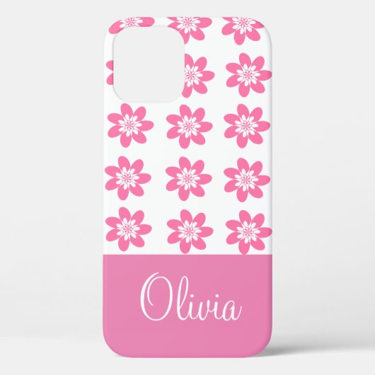 Pretty Pink 花柄 オーダーメイド iPhone ケース Case-Mate iPhoneケース (裏面)