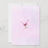 Pretty Pink A Little Butterfly ベビーシャワー 招待状 (裏面)