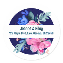 Pretty Pink and Blue Flowers Personalized