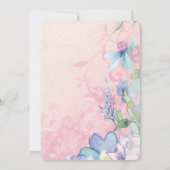 Pretty Pink and Blue Wildflowers Wedding Reception 招待状 (裏面)