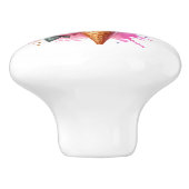 Pretty Pink and Gold Ice Cream Cone Birthday セラミックノブ (側面)