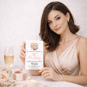 Pretty Pink and Orange Tulip 30th Birthday 招待状