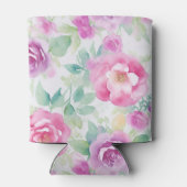 Pretty Pink and Purple Floral Pattern 缶クーラー (裏面)