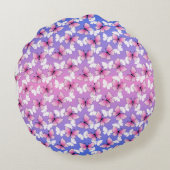 Pretty Pink and White Butterfly Round Pillow  ラウンドクッション (裏面)
