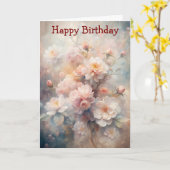 Pretty Pink and White Flowers  カード (黄色い花)