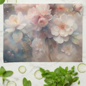 Pretty Pink and White Flowers  キッチンタオル (折り畳み)