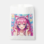 Pretty Pink Anime Girl's Birthday Party フェイバーバッグ (正面)