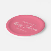 Pretty Pink Baby Shower Personalized ペーパープレート (アングル)