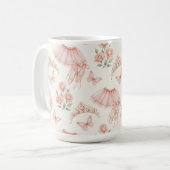 Pretty pink ballerina inspired design コーヒーマグカップ (正面左)