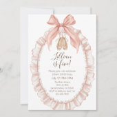 Pretty Pink Ballet Girls Fifth Birthday  招待状 (正面)