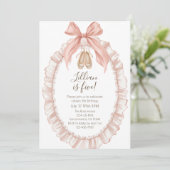 Pretty Pink Ballet Girls Fifth Birthday  招待状 (スタンド正面)