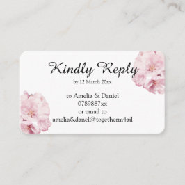 Pretty Pink Blossom RSVP エンクロージャーカード