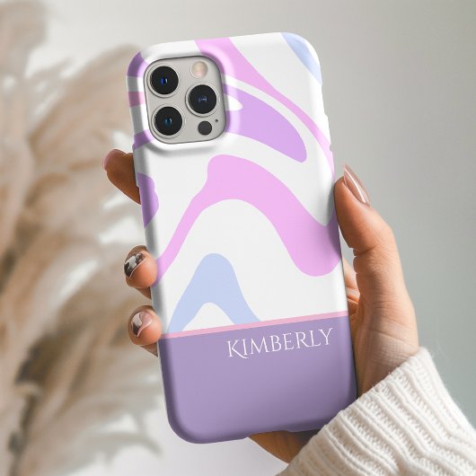 Pretty Pink Blue Purple Abstract Personalized Case-Mate iPhoneケース