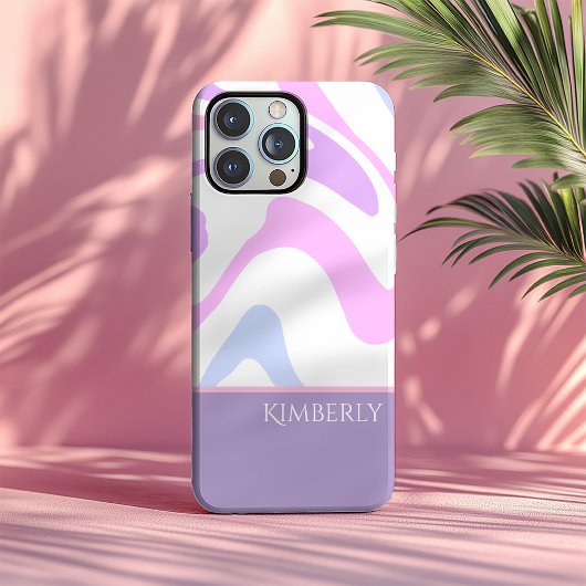 Pretty Pink Blue Purple Abstract Personalized Case-Mate iPhoneケース