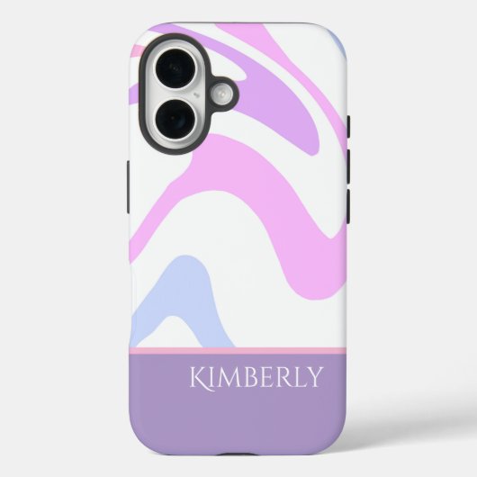 Pretty Pink Blue Purple Abstract Personalized Case-Mate iPhoneケース (裏面)