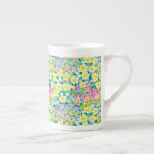 Pretty Pink, Blue, Yellow Primroses Bone China Mug ボーンチャイナマグカップ (右)
