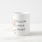 Pretty Pink Blush Cream Floral コーヒーマグカップ (中央)