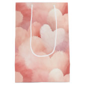 Pretty Pink Blush Hearts ミディアムペーパーバッグ (裏面)