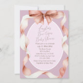 Pretty Pink Bow Boutique Baby Shower 招待状 (正面)