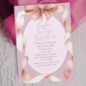 Pretty Pink Bow Boutique Baby Shower 招待状