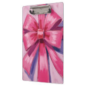 Pretty Pink Bow Ribbon Watercolor クリップボード (左)